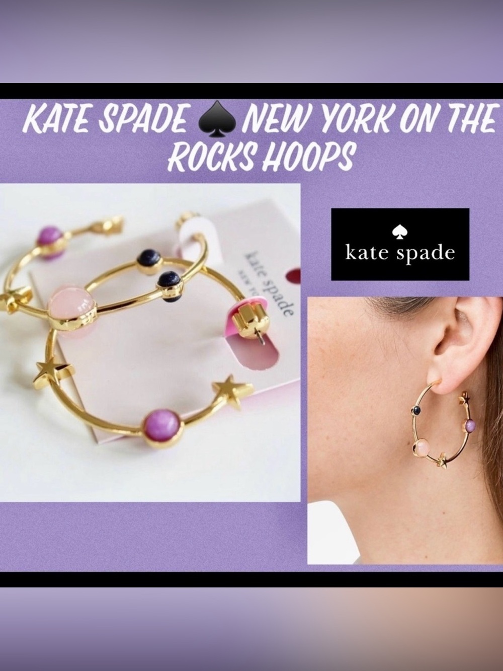 Kate Spade Authentic On The Rocks Hoops - Picture 5 of 15